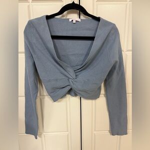 Women's Blue Twist-Front Top